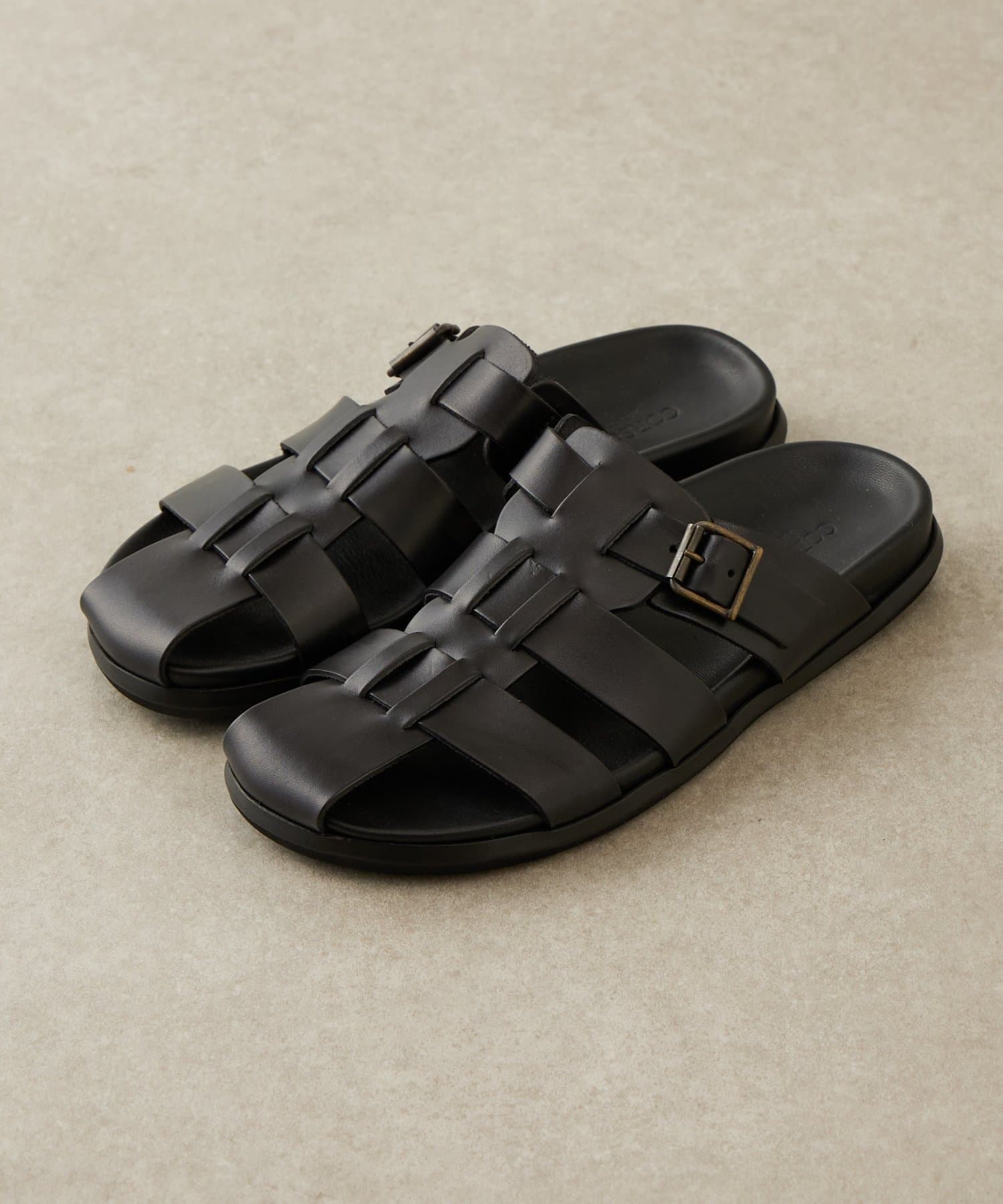 CORSO ROMA,9 レザーサンダル ブラック 38 BEARDSLEY 新品 BEARDSLEY