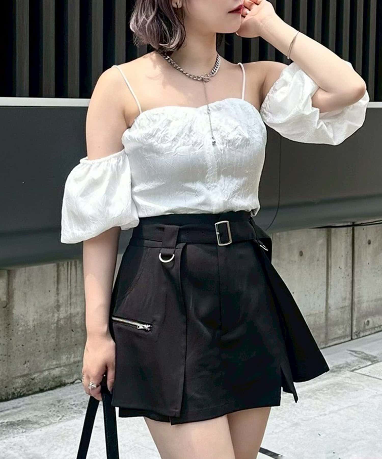 NICE CLAUP / OLIVE des OLIVE OUTLET(ナイスクラップ  / オリーブ デ オリーブ アウトレット) 【RMAF】2WAYオフショルブラウス