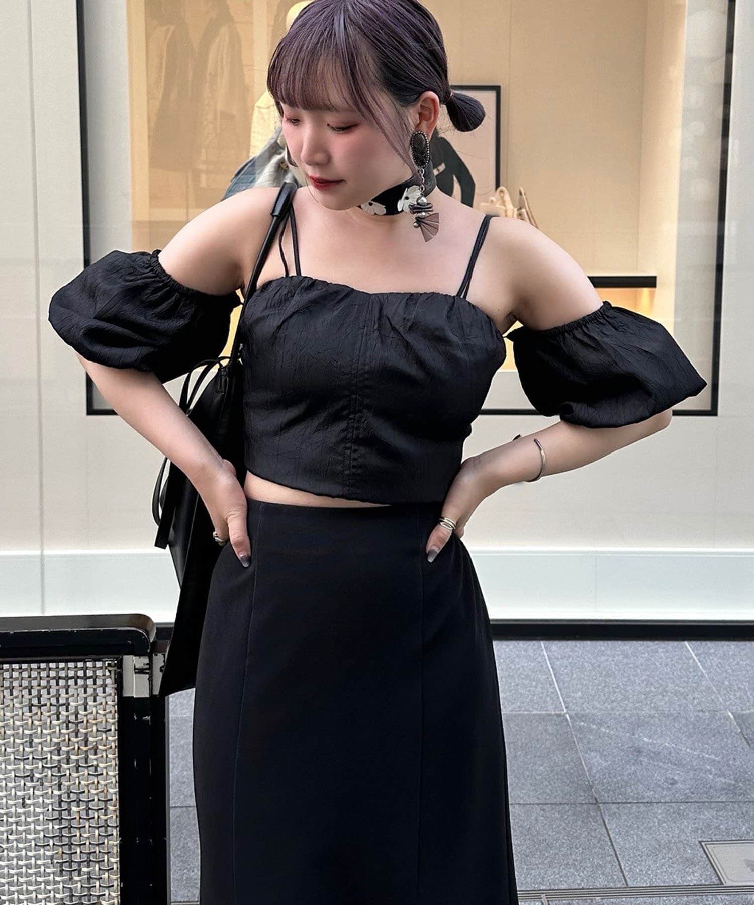 NICE CLAUP / OLIVE des OLIVE OUTLET(ナイスクラップ  / オリーブ デ オリーブ アウトレット) 【RMAF】2WAYオフショルブラウス