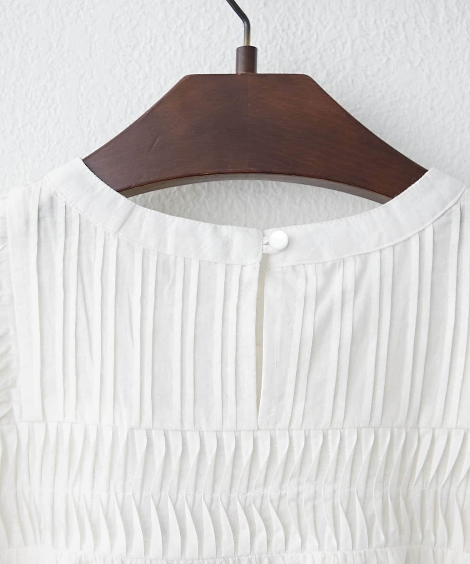 Remind me and forever(リマインドミーアンドフォーエバー) 【NAO】インド綿100%ピンタック袖フレアーブラウス