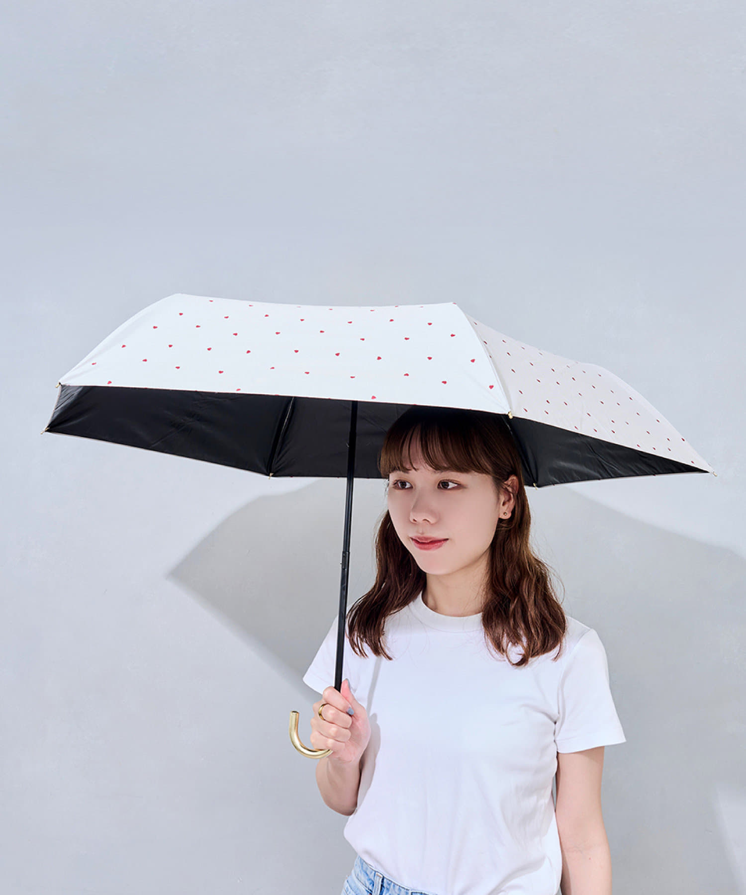 晴雨兼用折傘ハート | 3COINS(スリーコインズ)ライフスタイル