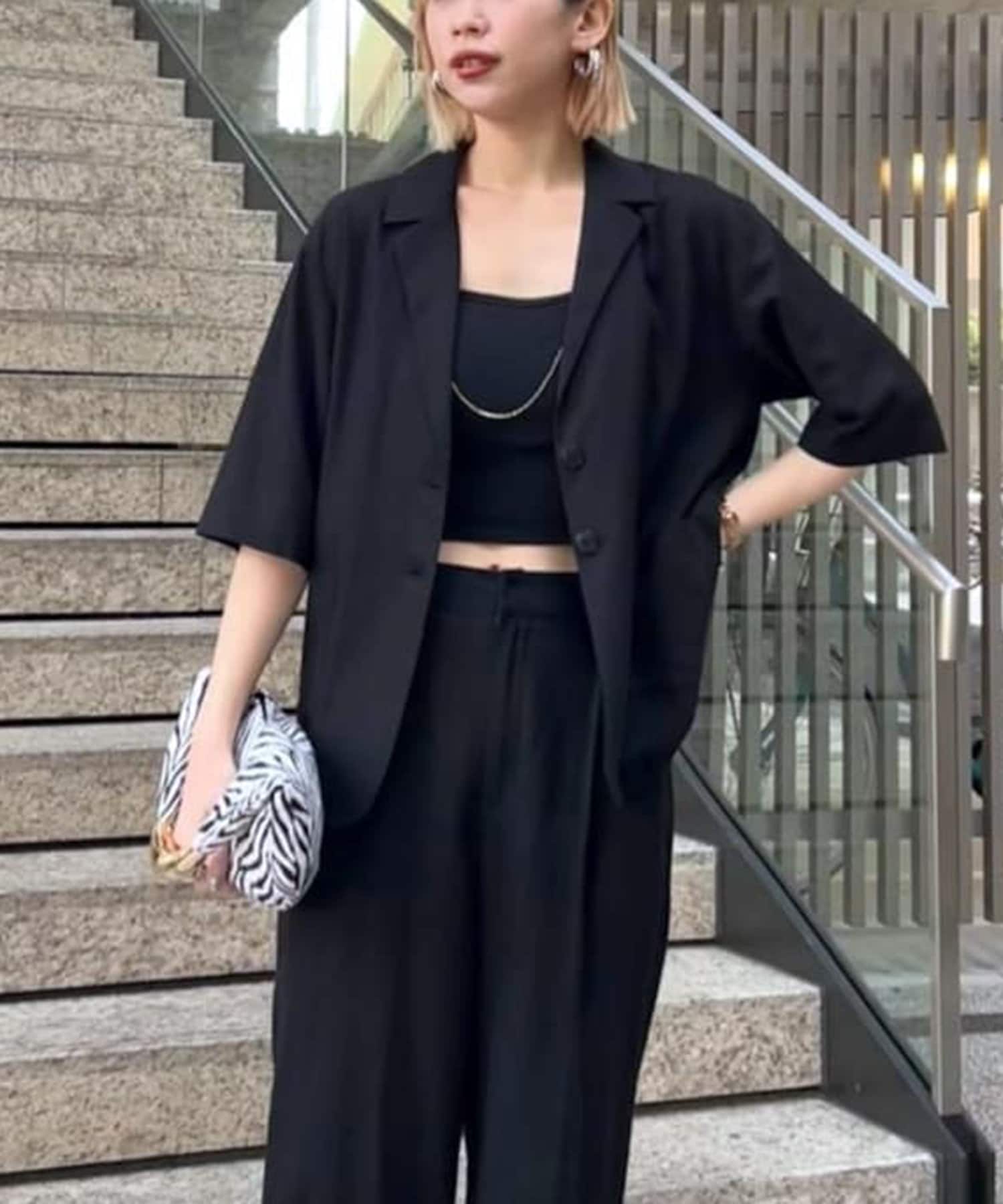 ビアズリー　サロペット　ブラック　サラサラ　ストレッチ　通気性 BEARDSLEY（ビアズリー）の「ストレッチサロペット（サロペット
