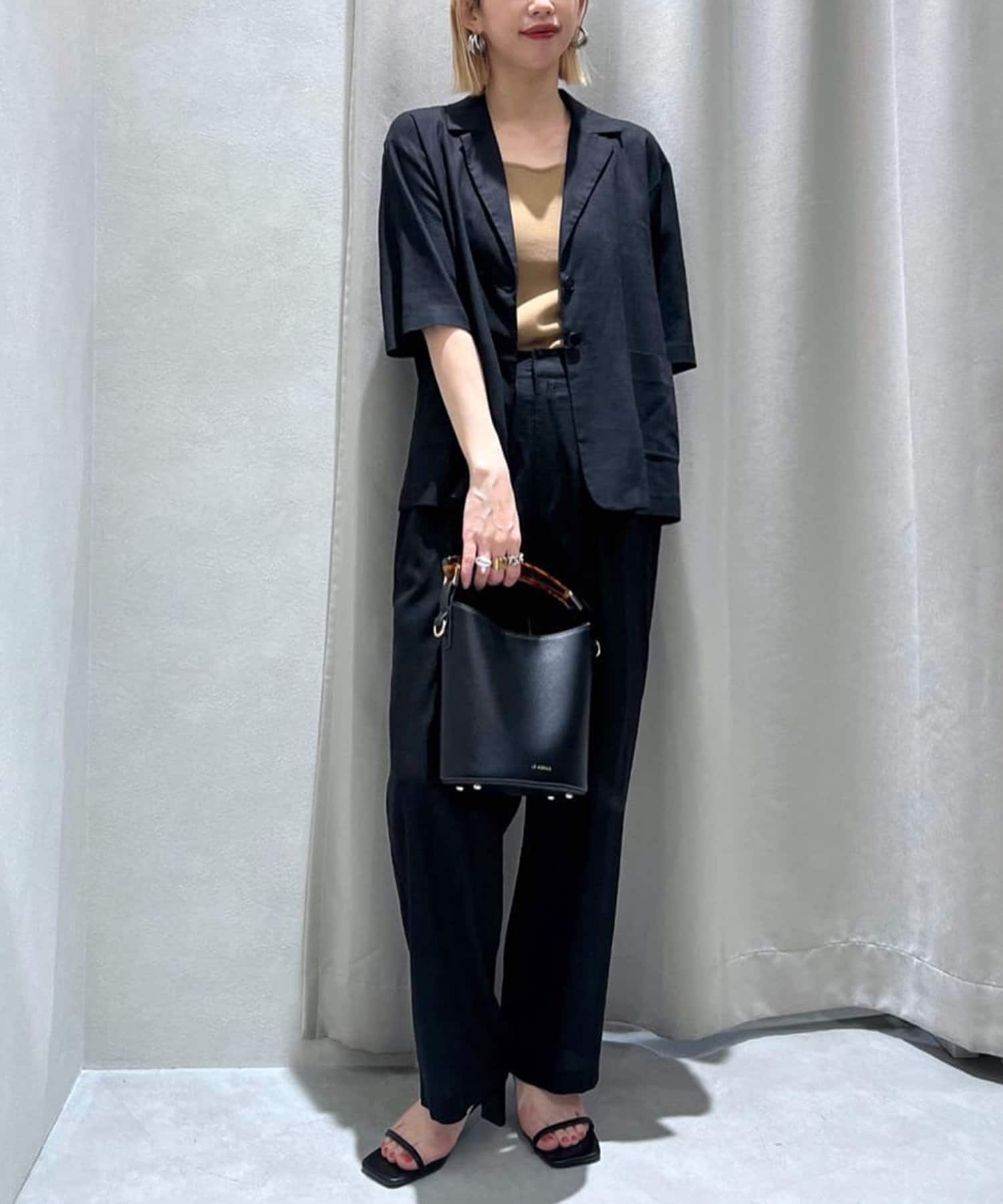 NICE CLAUP / OLIVE des OLIVE OUTLET(ナイスクラップ  / オリーブ デ オリーブ アウトレット) 【LARUTA】麻調５分袖ジャケット