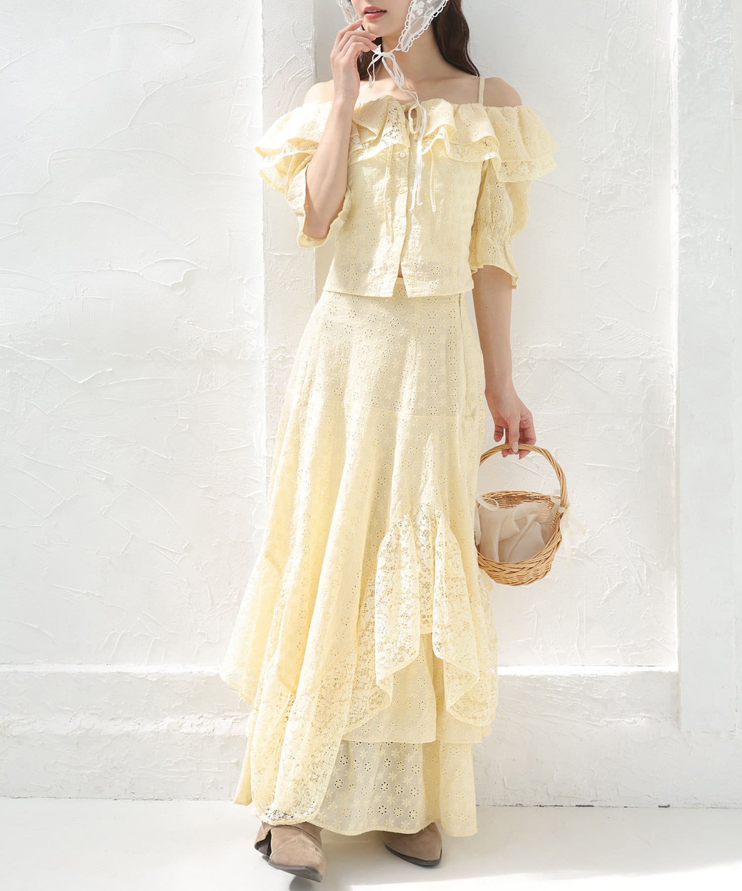 NICE CLAUP / OLIVE des OLIVE OUTLET(ナイスクラップ  / オリーブ デ オリーブ アウトレット) 【one after another】ブラウス×スカートセットアップ