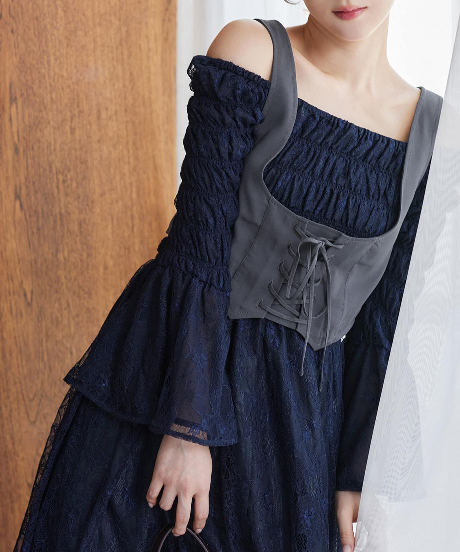 NICE CLAUP / OLIVE des OLIVE OUTLET(ナイスクラップ  / オリーブ デ オリーブ アウトレット) 【one after another】コルセットベストSETワンピース