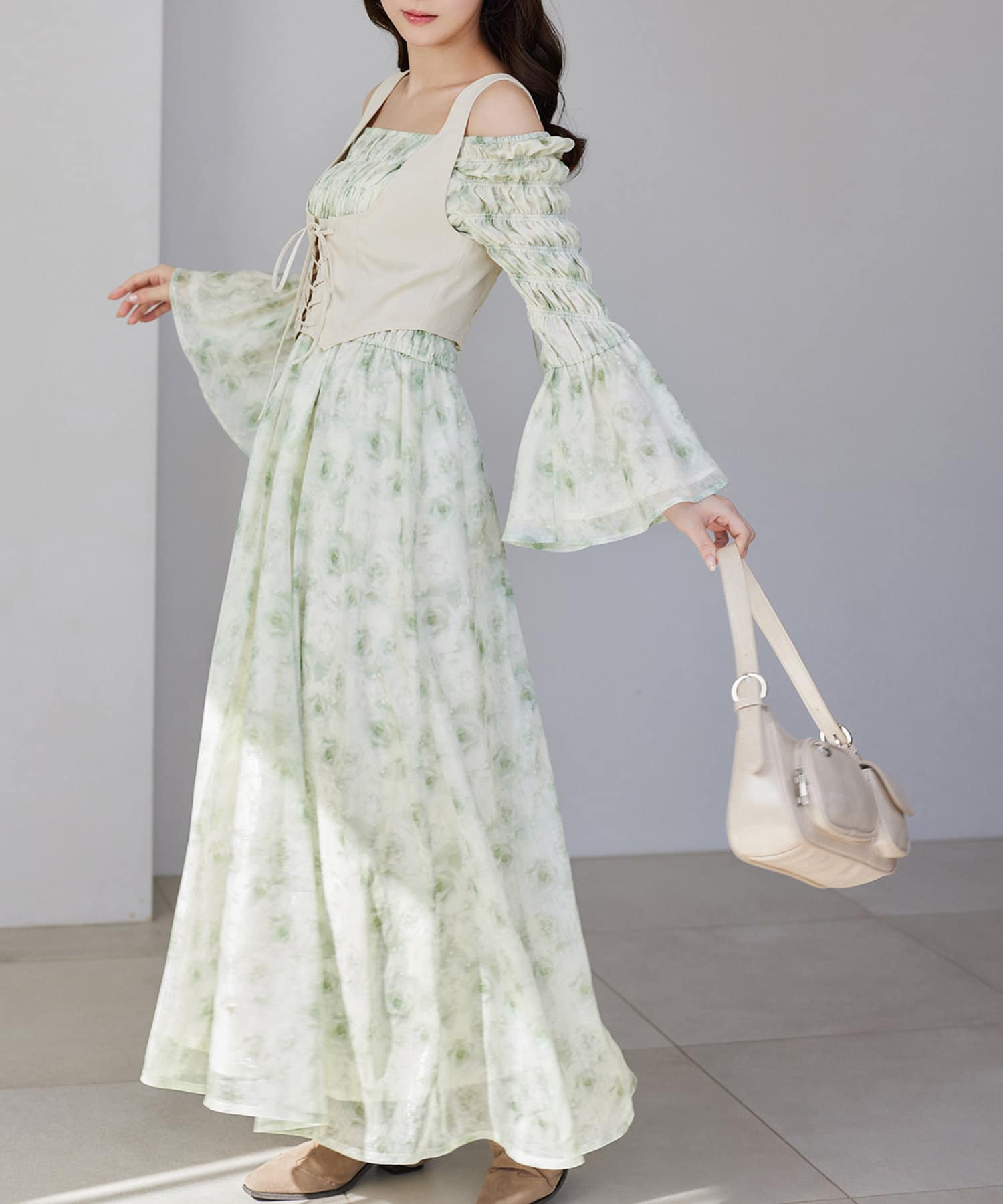 NICE CLAUP / OLIVE des OLIVE OUTLET(ナイスクラップ  / オリーブ デ オリーブ アウトレット) 【one after another】コルセットベストSETワンピース
