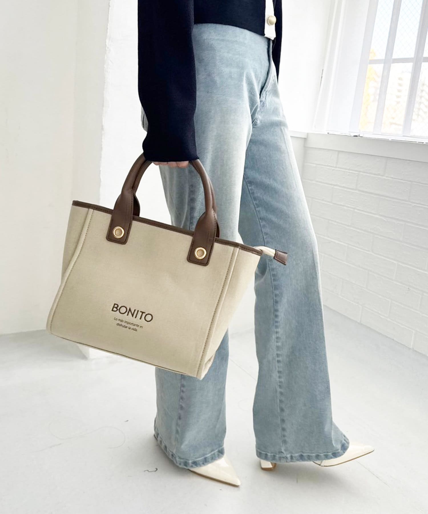 NICE CLAUP / OLIVE des OLIVE OUTLET(ナイスクラップ  / オリーブ デ オリーブ アウトレット) 【one after another】トリミングロゴミニトート