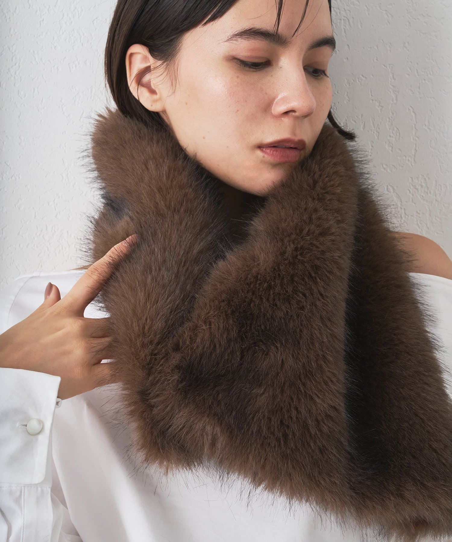 Whim Gazette(ウィム ガゼット) 【THROW】Eco Fur Shawl