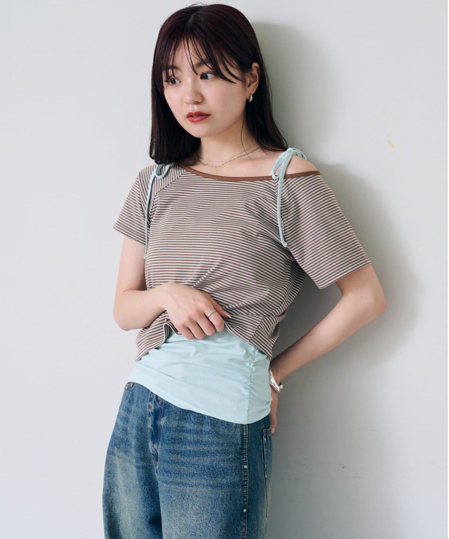 Kastane(カスタネ) 【セットアイテム】ボーダーTEE×キャミSET