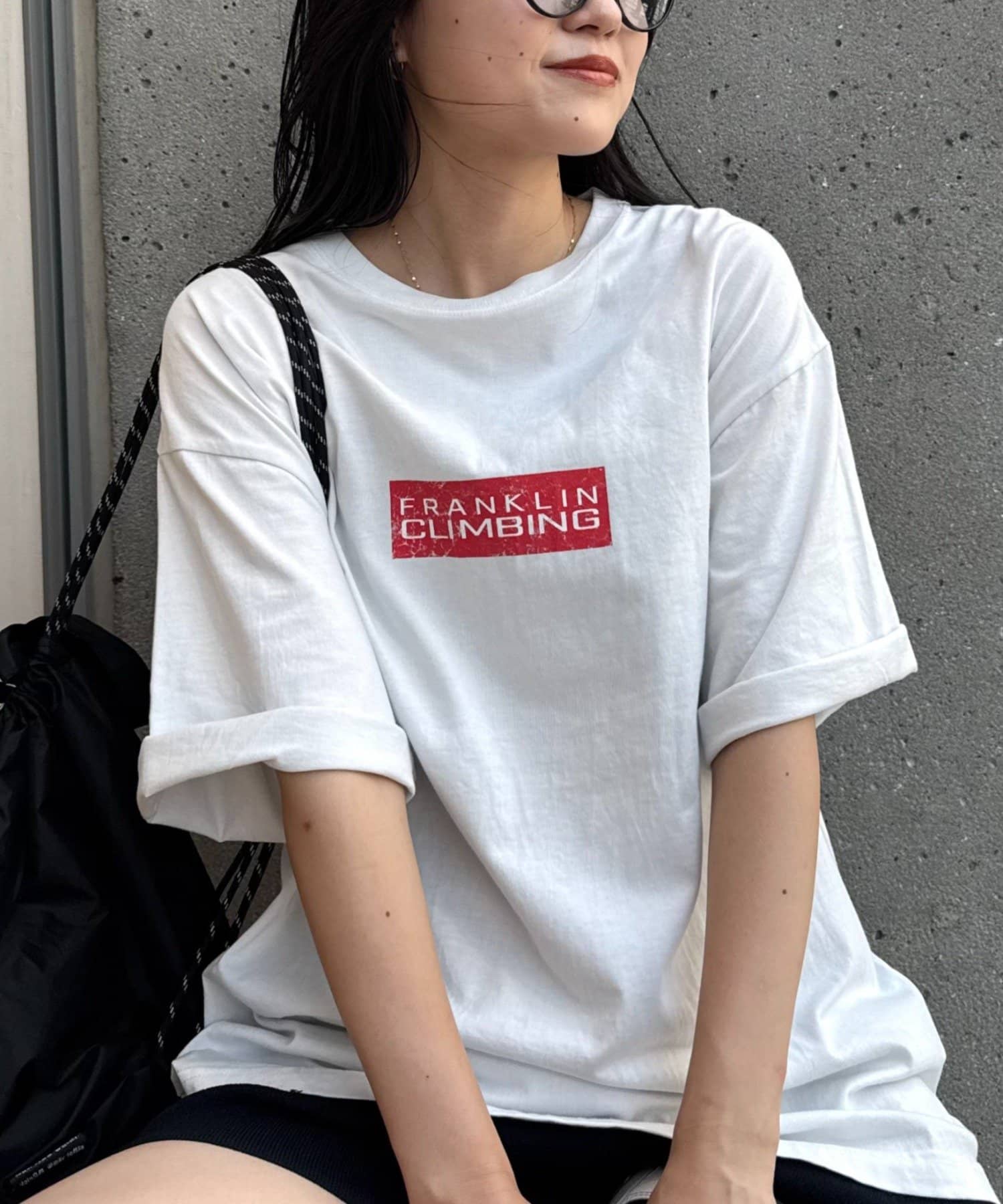 CIAOPANIC TYPY(チャオパニックティピー) 【Franklin Climbing】ユニセックスレッドロゴプリントTEE