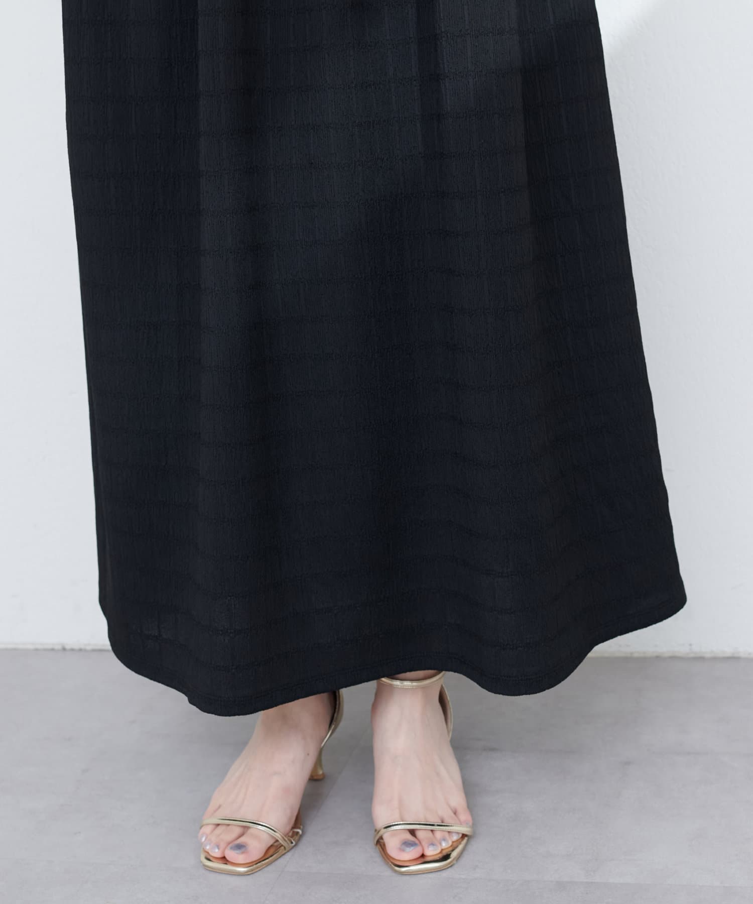 natural couture(ナチュラルクチュール) 【WEB限定】シャーリングチェックパフスリーブワンピース