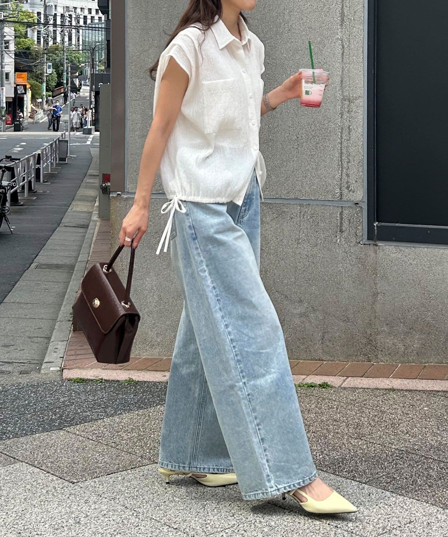 ブラウス シャツ 前開きフレンチタックシャツ レディース 前開きフレンチタックシャツ | FREDY & GLOSTER(フレディ アンド