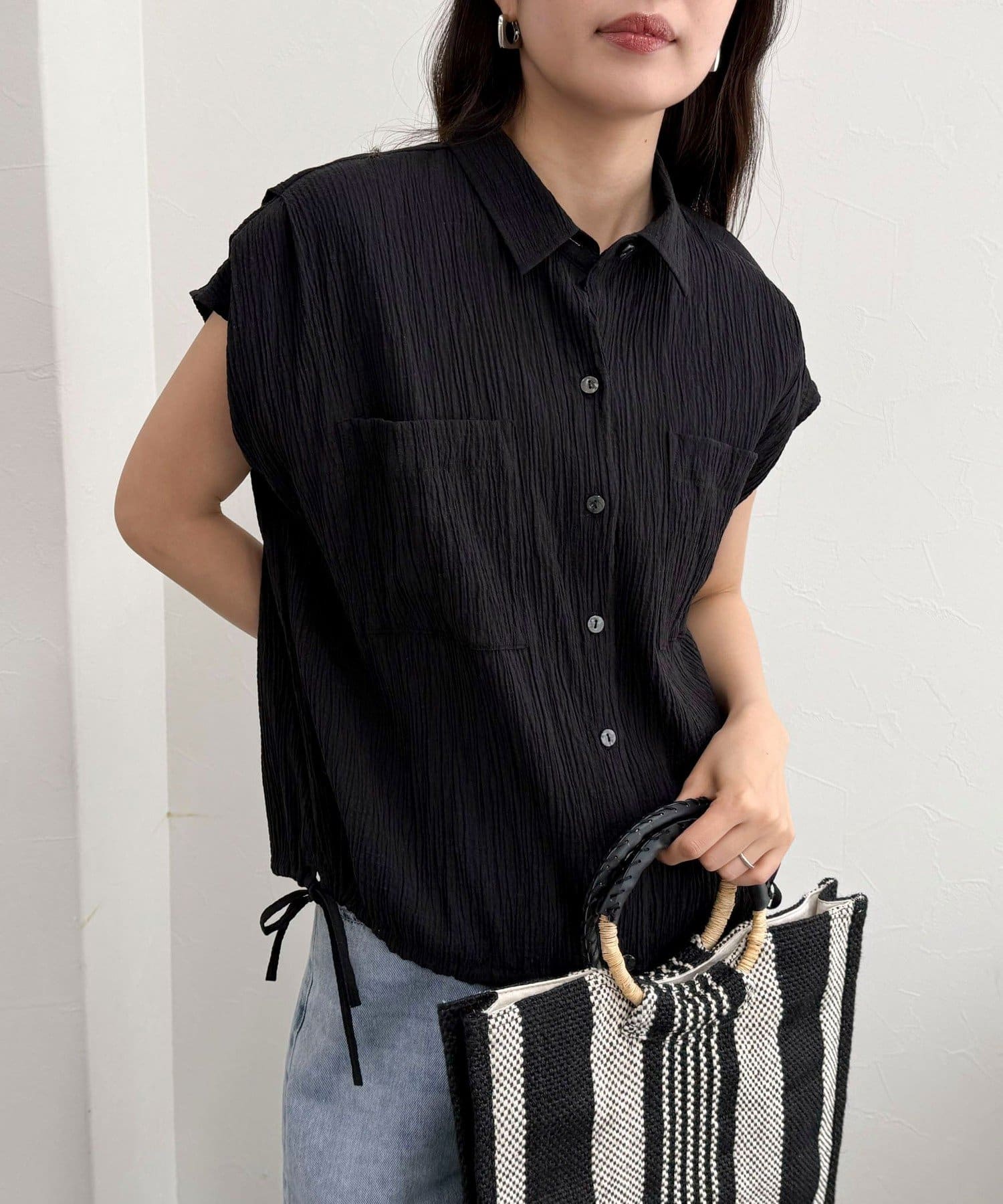 FREDY & GLOSTER(フレディ アンド グロスター) 前開きフレンチタックシャツ