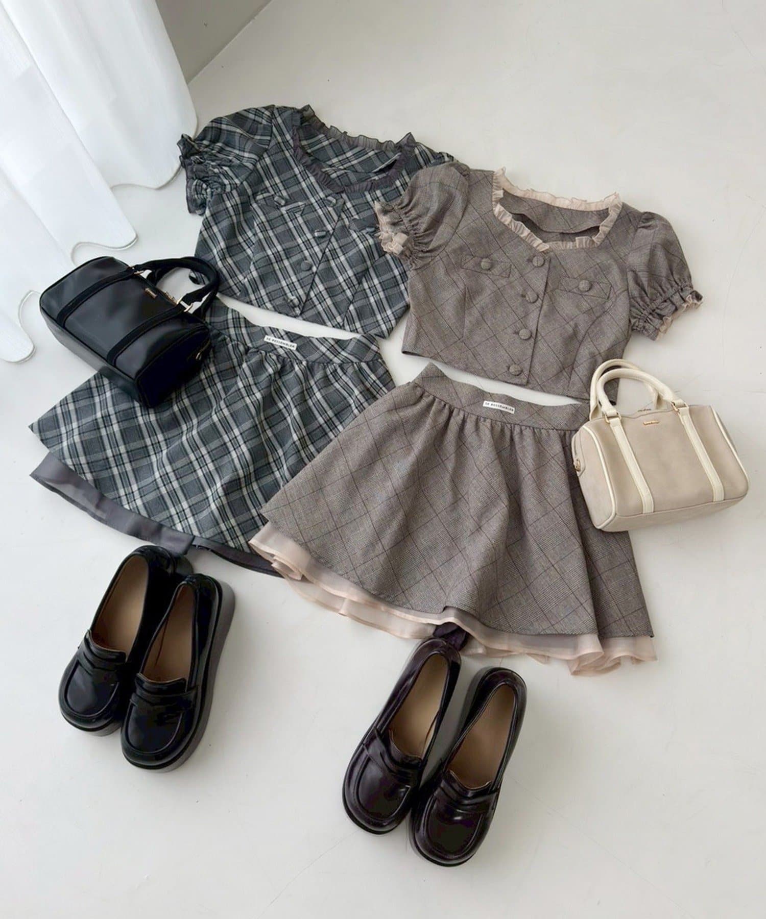 one after another NICE CLAUP(ワンアフターアナザー ナイスクラップ) 【お揃いcollection】チェックセットアップ