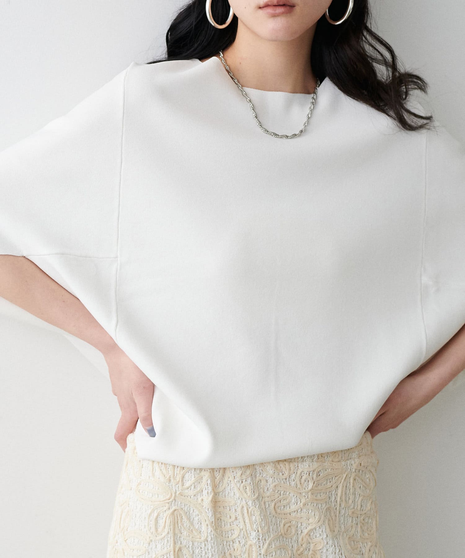 NICE CLAUP / OLIVE des OLIVE OUTLET(ナイスクラップ  / オリーブ デ オリーブ アウトレット) 【LARUTA】きれいめポンチョニット
