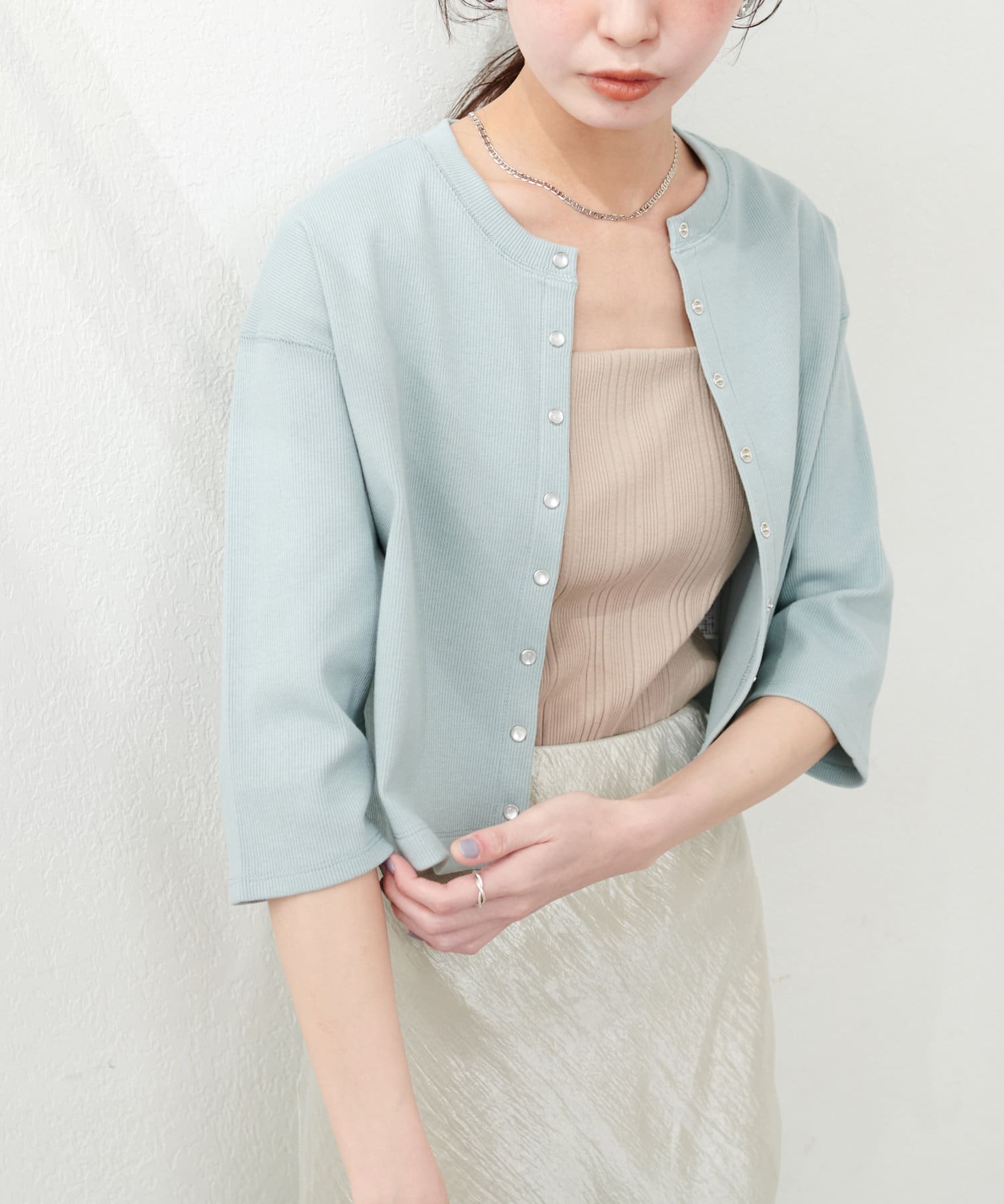 NICE CLAUP / OLIVE des OLIVE OUTLET(ナイスクラップ  / オリーブ デ オリーブ アウトレット) 【natural couture】カーデ付きリブワンピース