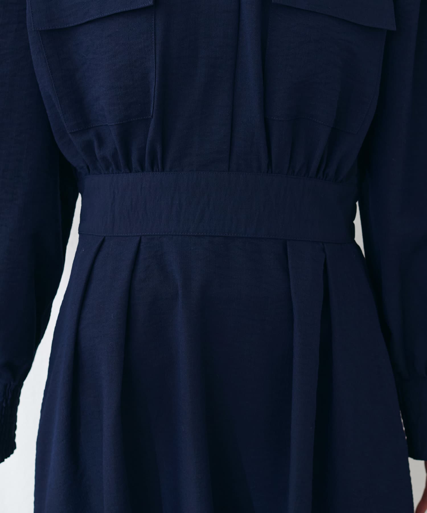 NICE CLAUP / OLIVE des OLIVE OUTLET(ナイスクラップ  / オリーブ デ オリーブ アウトレット) 【natural couture】ミニタリースキッパー衿ワンピース