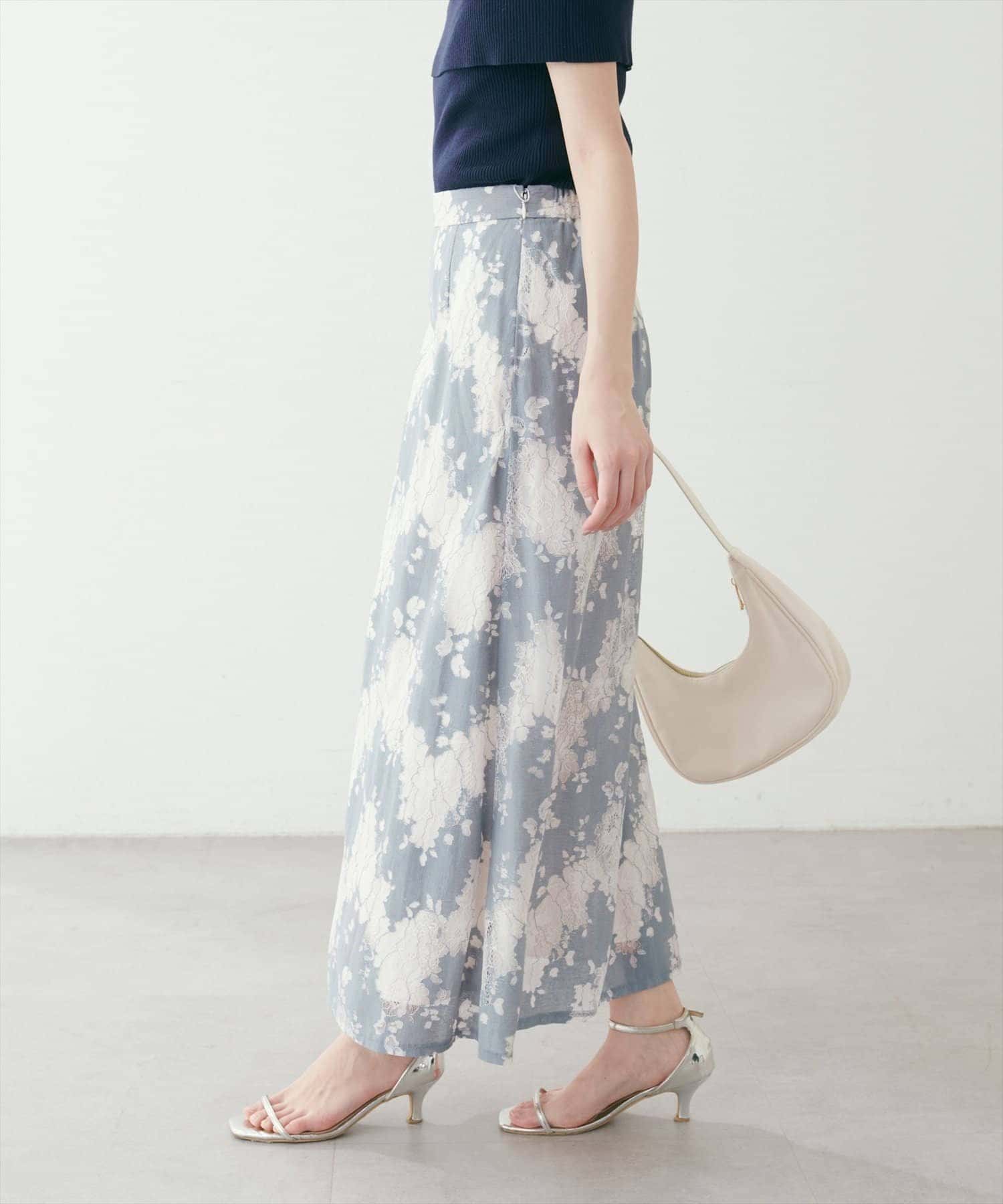 NICE CLAUP / OLIVE des OLIVE OUTLET(ナイスクラップ  / オリーブ デ オリーブ アウトレット) 【natural couture】カラーレースＡラインスカート