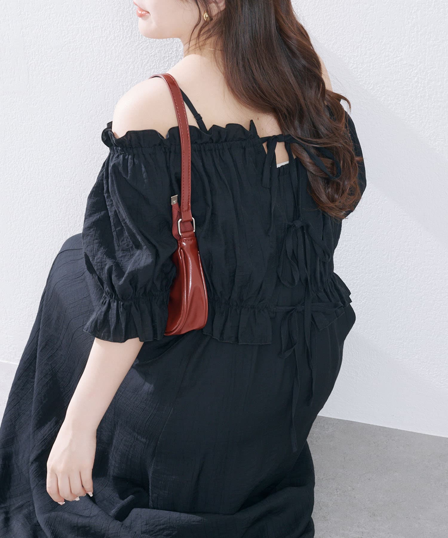 NICE CLAUP / OLIVE des OLIVE OUTLET(ナイスクラップ  / オリーブ デ オリーブ アウトレット) 《２セットアイテム》【RMAF】リボンブラウス+キャミワンピ