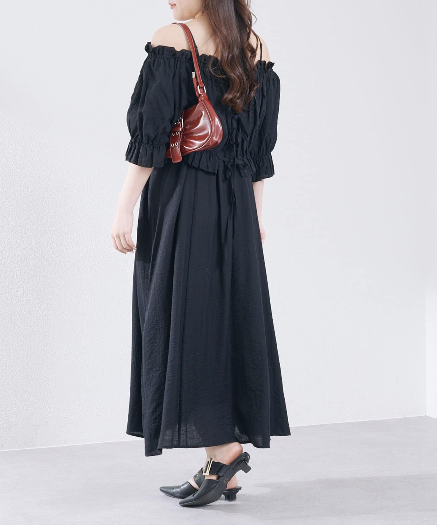 NICE CLAUP / OLIVE des OLIVE OUTLET(ナイスクラップ  / オリーブ デ オリーブ アウトレット) 《２セットアイテム》【RMAF】リボンブラウス+キャミワンピ