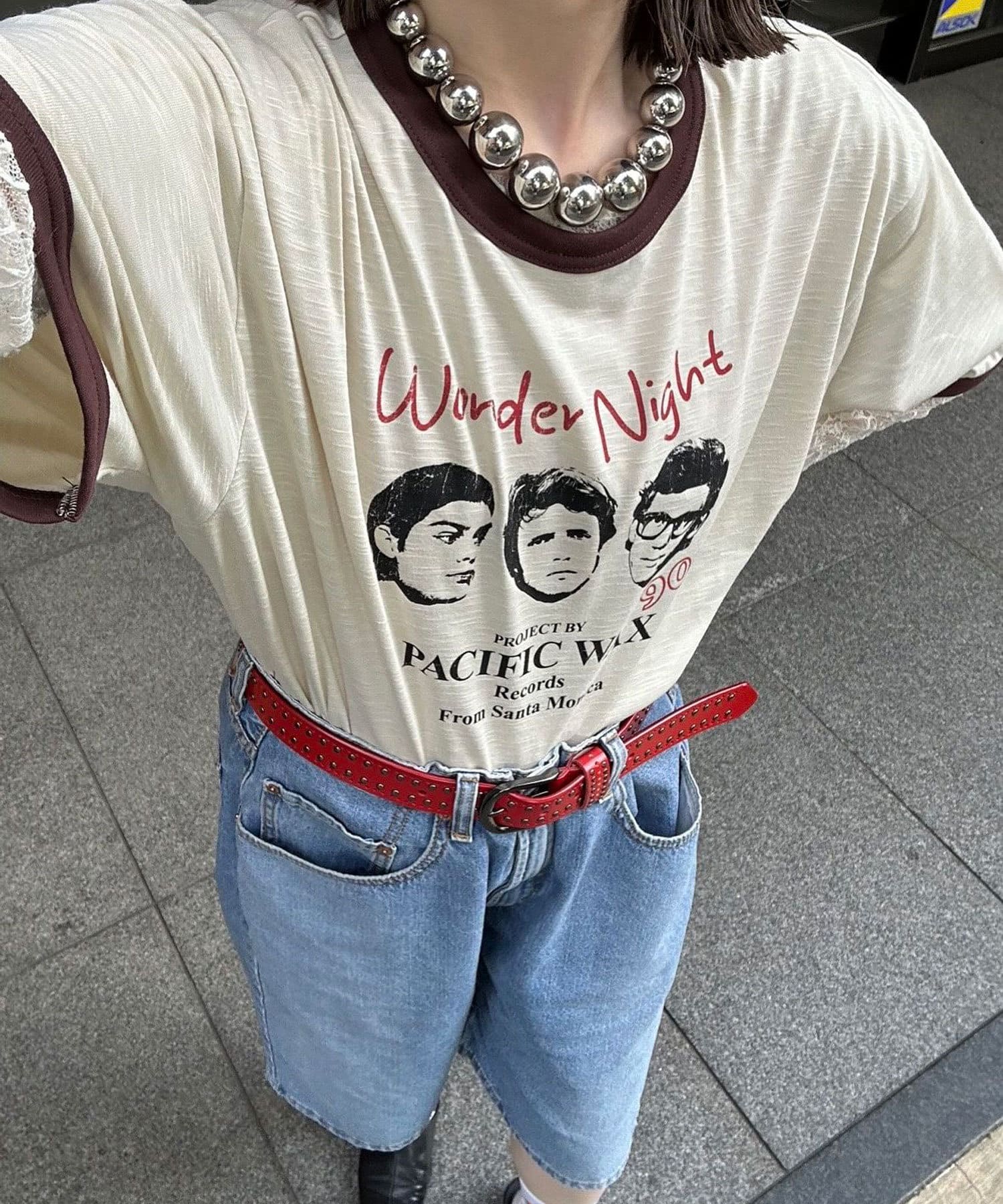 CIAOPANIC(チャオパニック) アソートプリントリンガーTシャツ
