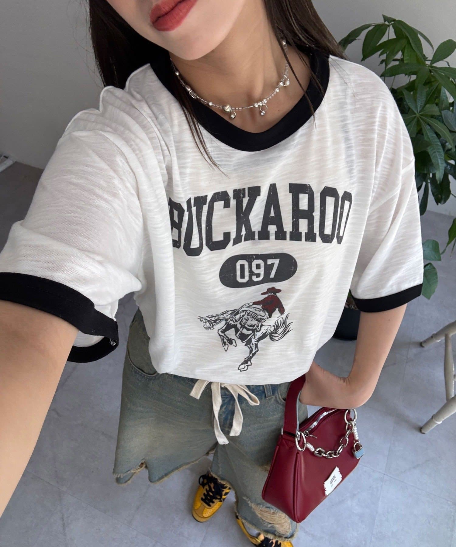 CIAOPANIC(チャオパニック) アソートプリントリンガーTシャツ