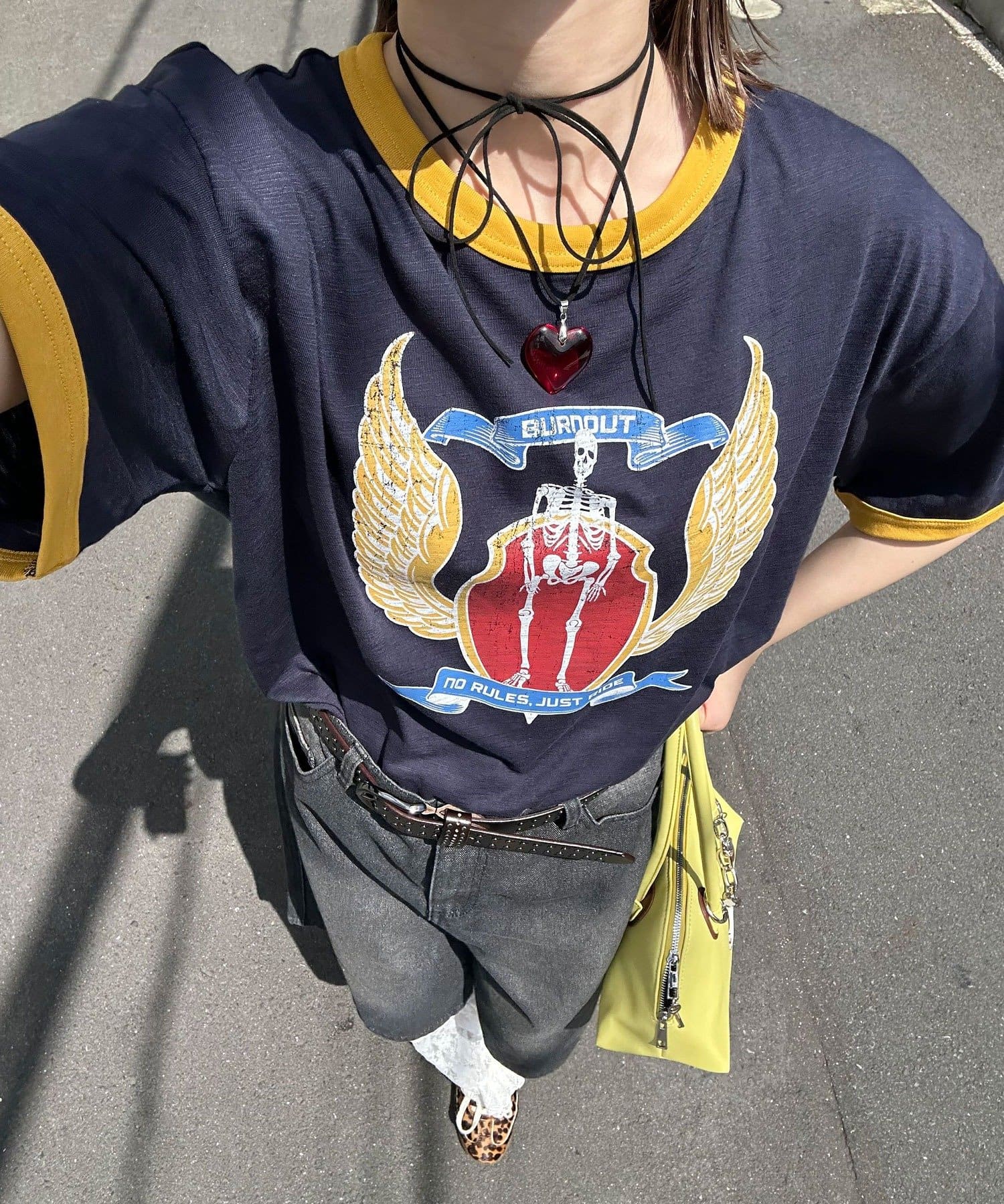 CIAOPANIC(チャオパニック) アソートプリントリンガーTシャツ