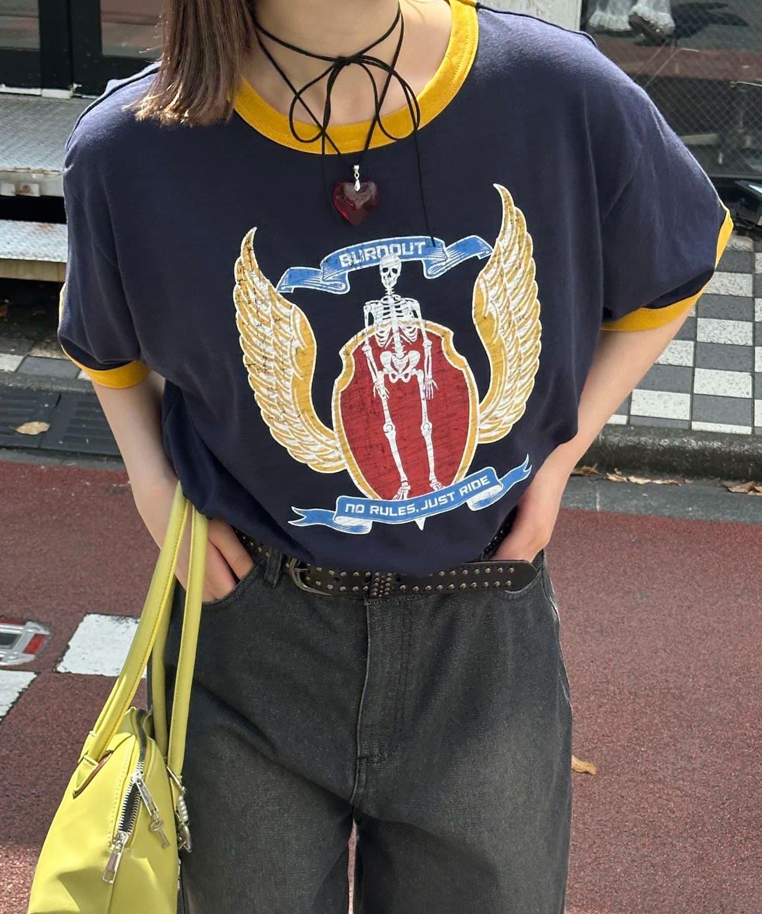 CIAOPANIC(チャオパニック) アソートプリントリンガーTシャツ