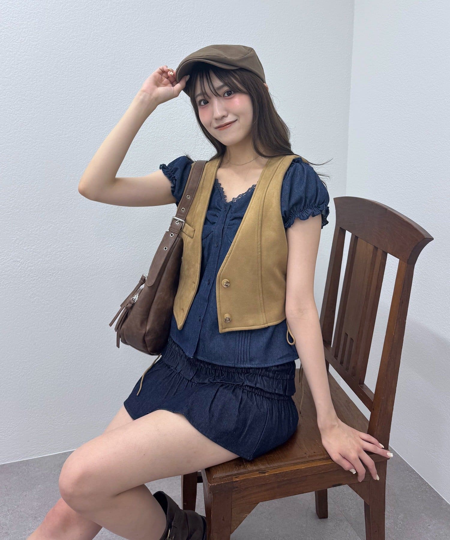 mline(エムライン) [mline]フレンチスリーブ2WAYブラウス