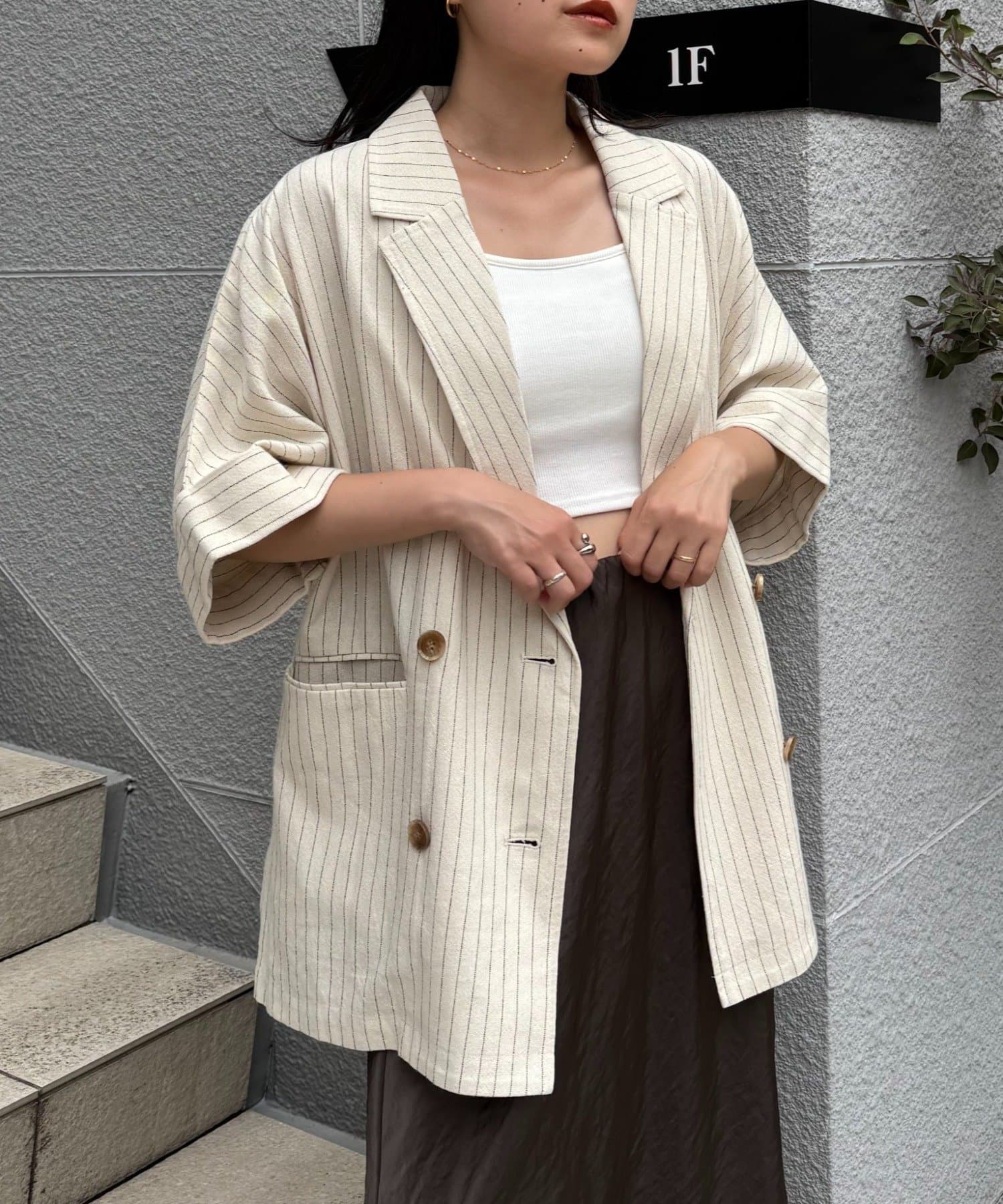 さらっとした着心地】リネン混ゆったり半袖シャツジャケット