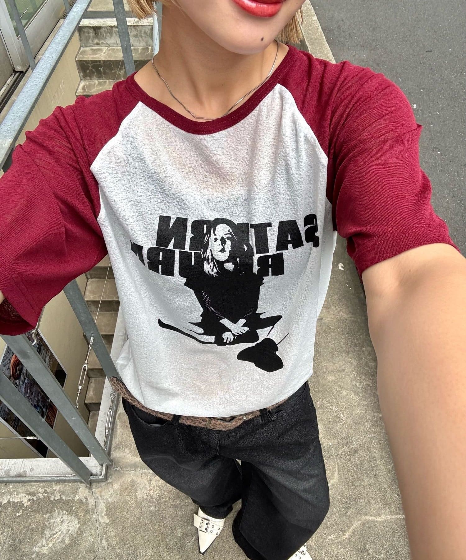 WHO’S WHO gallery(フーズフーギャラリー) シャーロットシアーラグラン 5分袖TEE