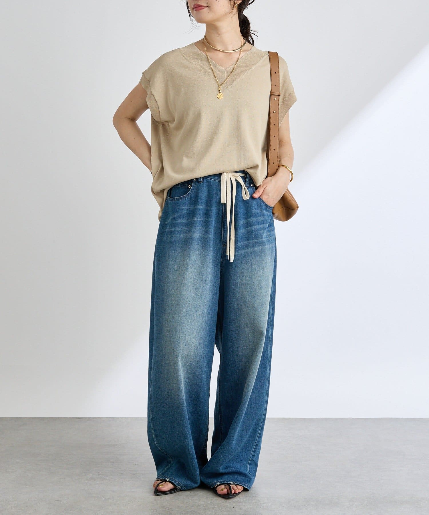 リヴドロワ　【ひんやりタッチ.セットアップ可】レーヨン混バックテールニット 予約【人気につき新色追加】【ひんやりタッチ・セットアップ対応