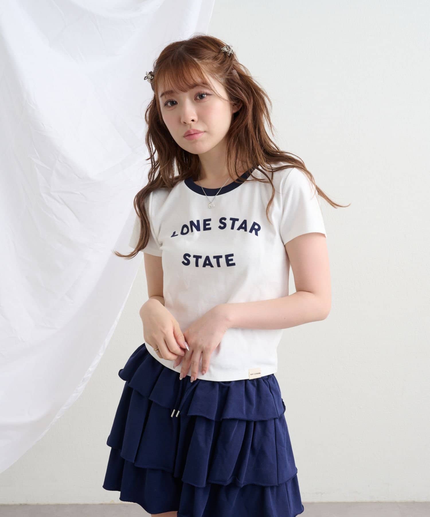 OUTLET(アウトレット) 【RAY CASSIN】リンガーロゴチビTシャツ
