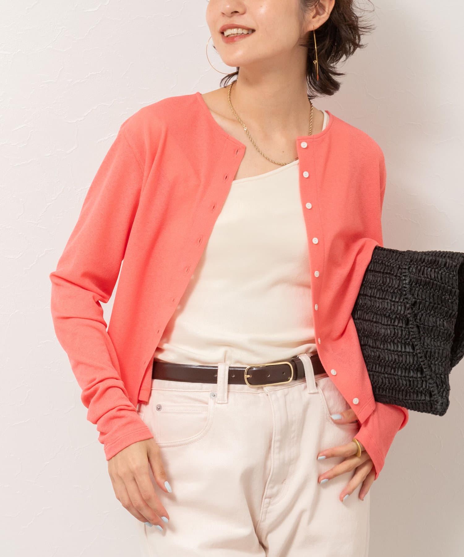 ◇25SS◇2nd NOLLEY'S◆Point・昨年も人気だったシアーワッフルカーディガンがアップデートして登場！・昨年よりも少し着丈を長めにし、親指を通せるフィンガーホール付きに・程よく