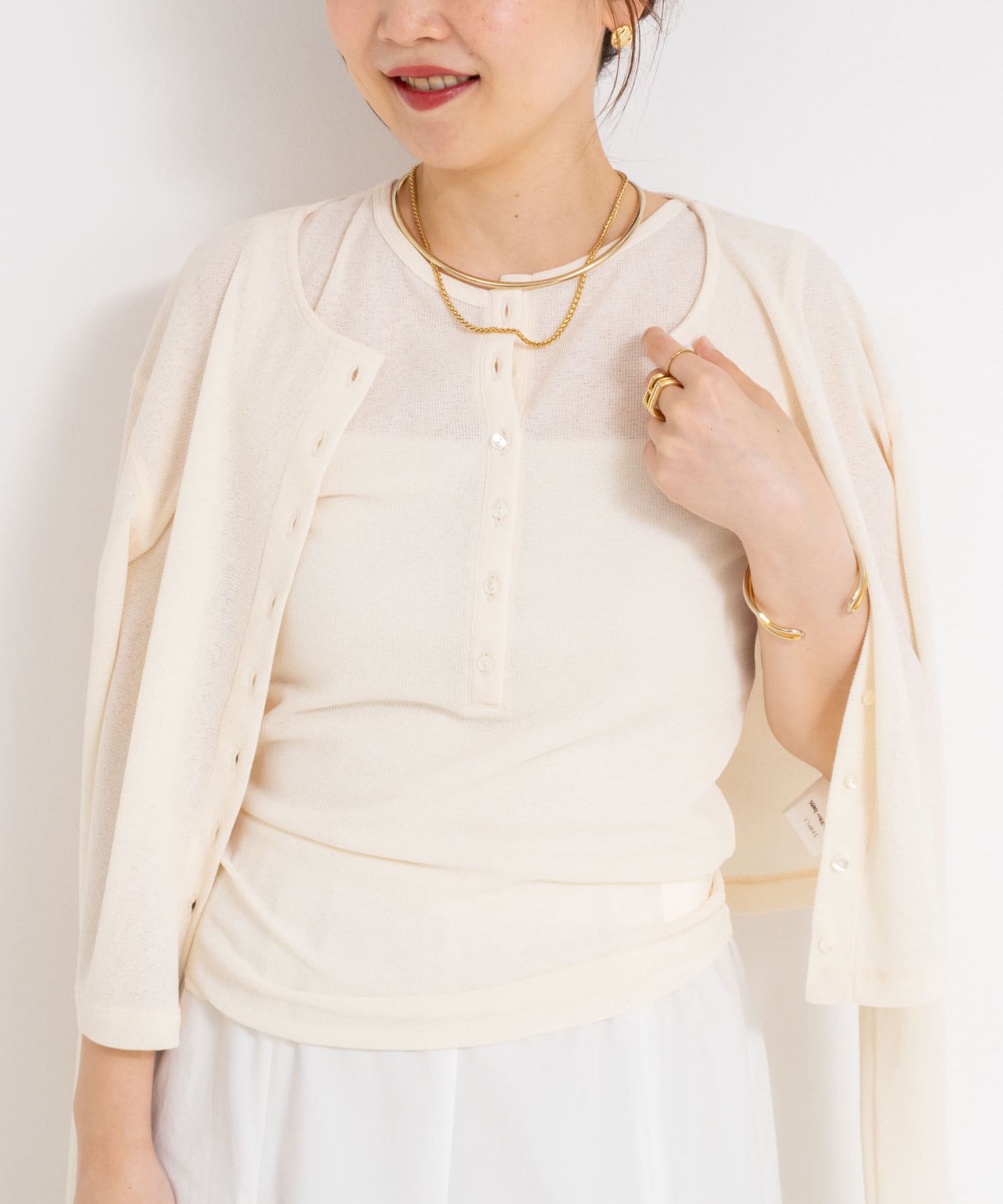 ◇25SS◇2nd NOLLEY'S◆Point・程よく抜け感のある華奢なワッフル生地を使用したノースリーブプルオーバー・ポリエステル100%ならではのイージー感と軽さが特徴・ヘンリーネック