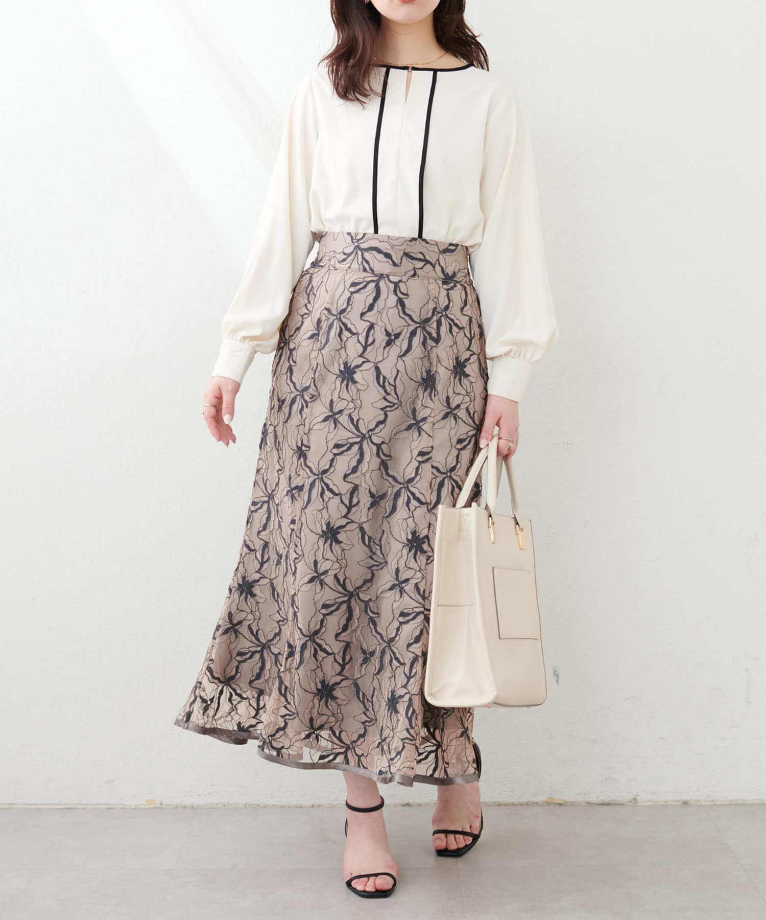 NICE CLAUP / OLIVE des OLIVE OUTLET(ナイスクラップ  / オリーブ デ オリーブ アウトレット) 【natural couture】＜ｏｓｏｎｏ＞長さ変えれるパイピングレ
