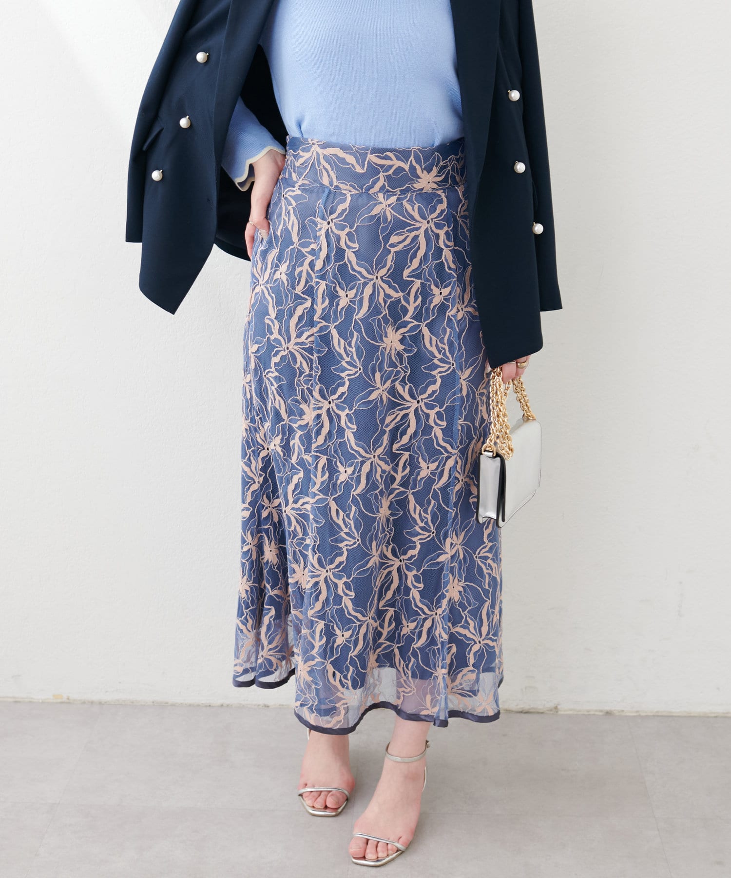 NICE CLAUP / OLIVE des OLIVE OUTLET(ナイスクラップ  / オリーブ デ オリーブ アウトレット) 【natural couture】＜ｏｓｏｎｏ＞長さ変えれるパイピングレ