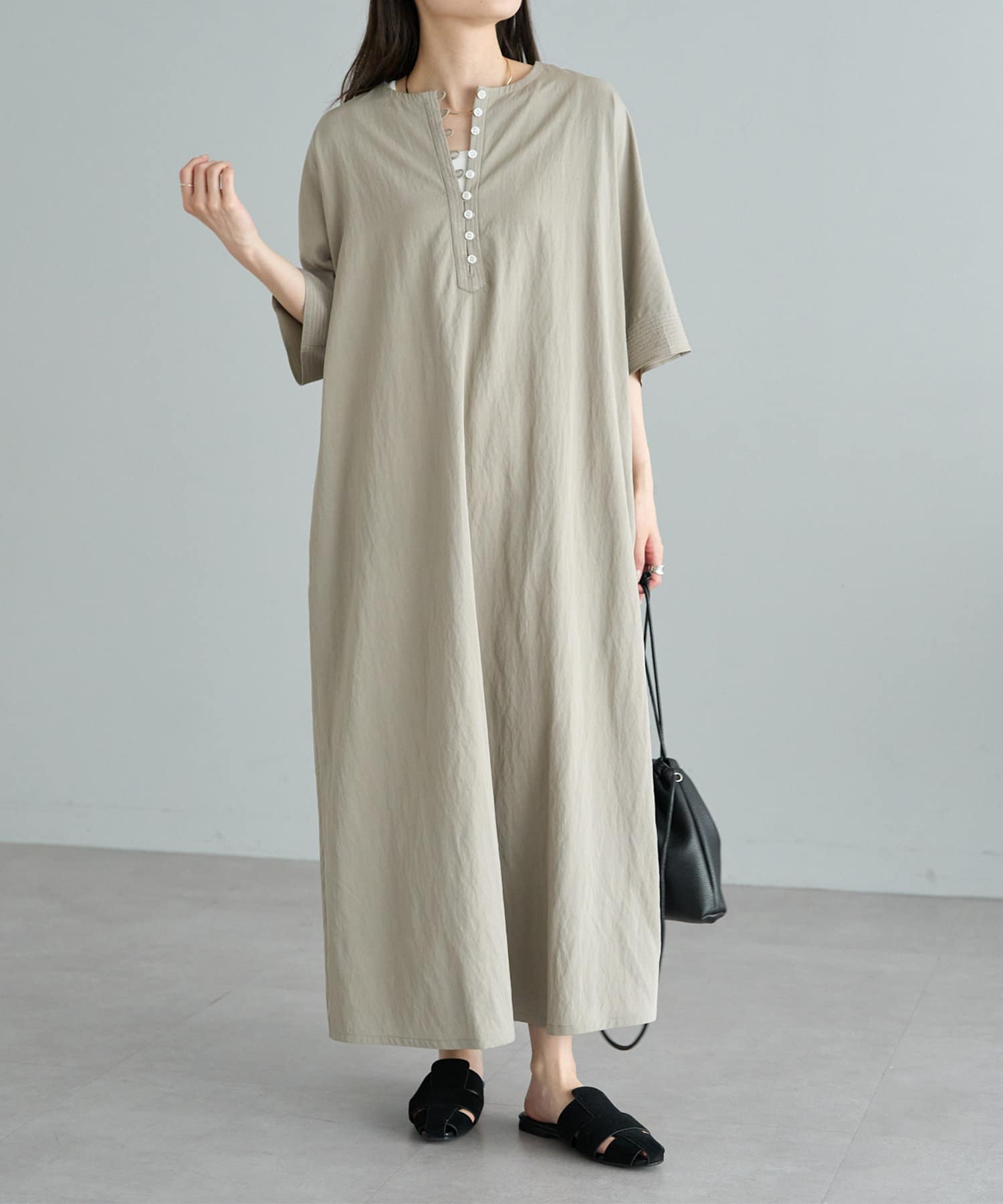NICE CLAUP / OLIVE des OLIVE OUTLET(ナイスクラップ  / オリーブ デ オリーブ アウトレット) 【PUAL CE CIN】レーヨンナイロンワンピース