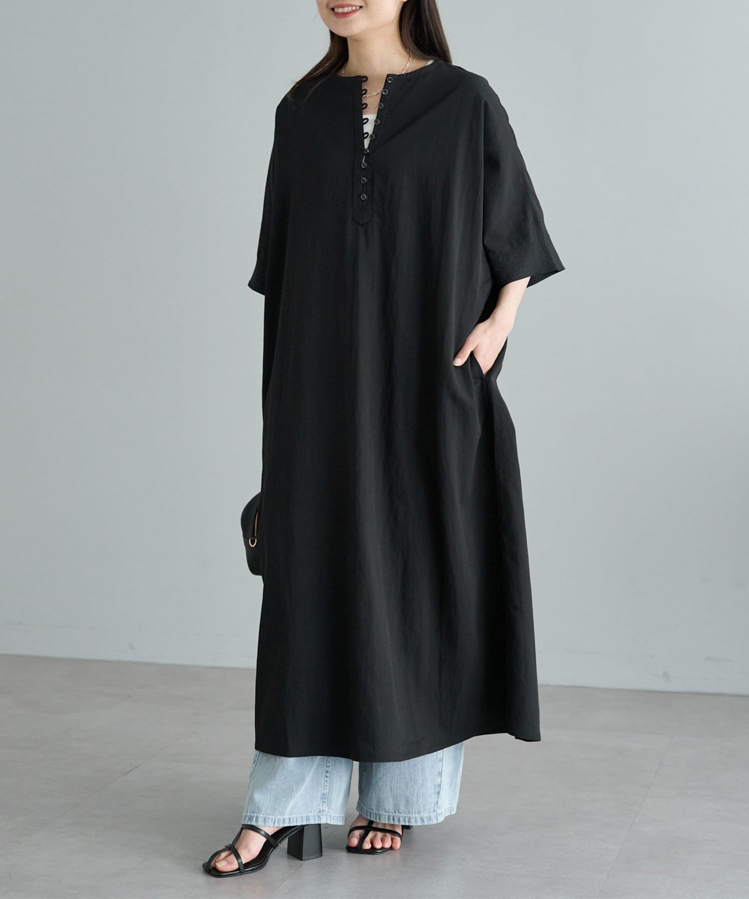 NICE CLAUP / OLIVE des OLIVE OUTLET(ナイスクラップ  / オリーブ デ オリーブ アウトレット) 【PUAL CE CIN】レーヨンナイロンワンピース