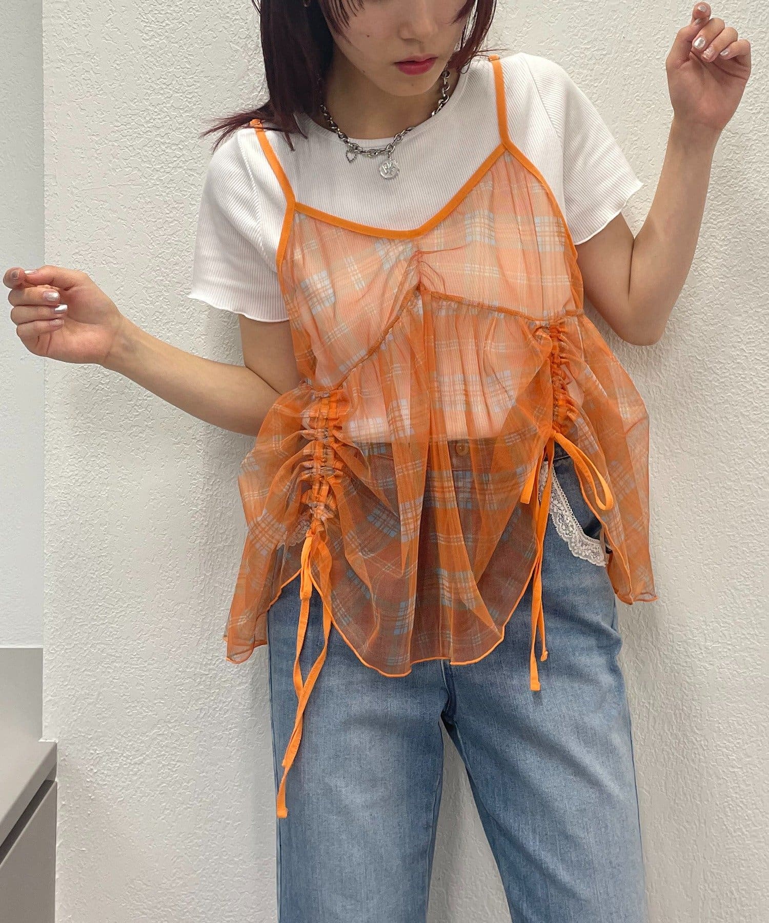 シアーチェックキャミ＋Teeセット | w closet(ダブル