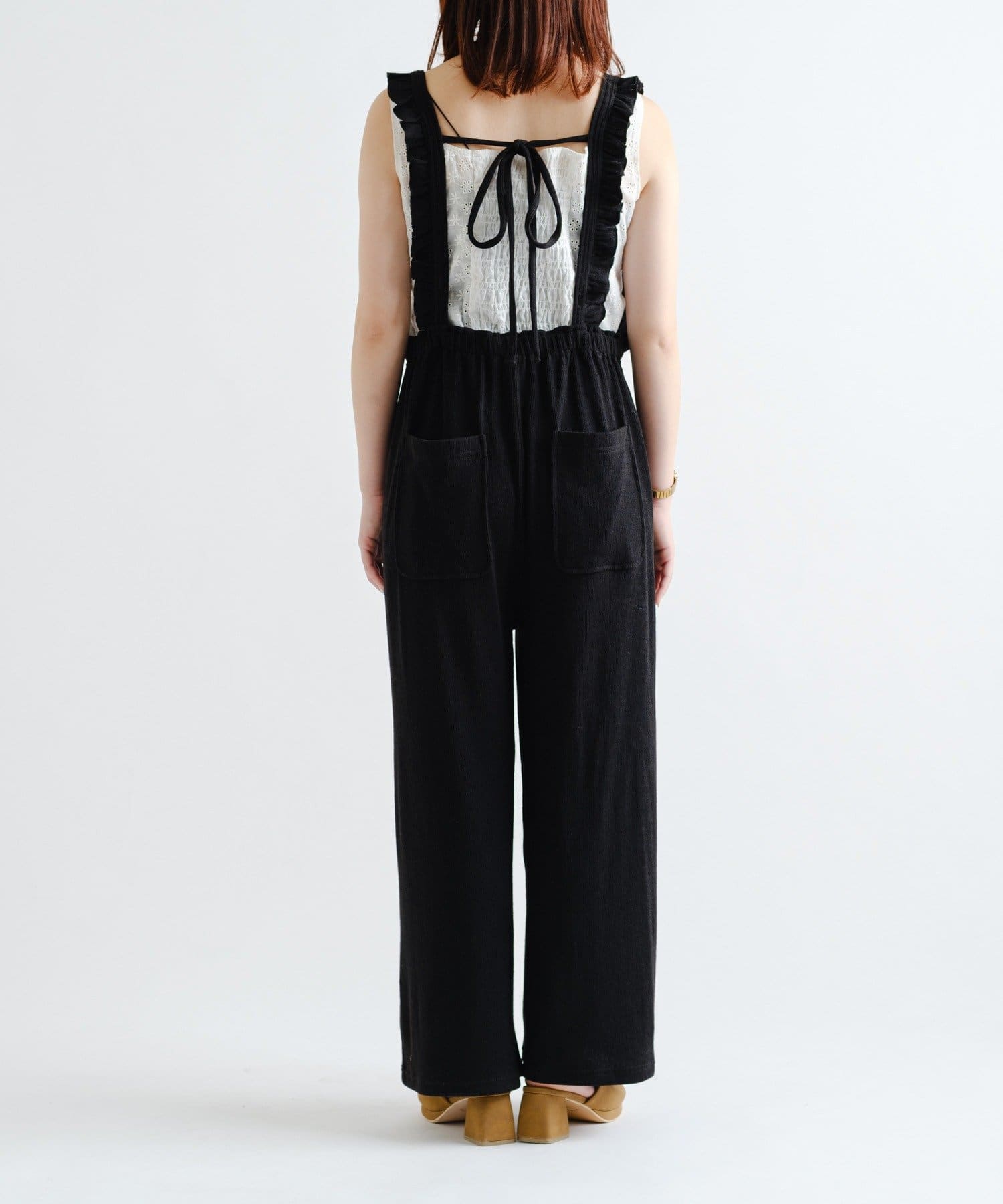 Kastane(カスタネ) 【2サイズ展開/低身長サイズ/着丈調節可】フリルサロペット