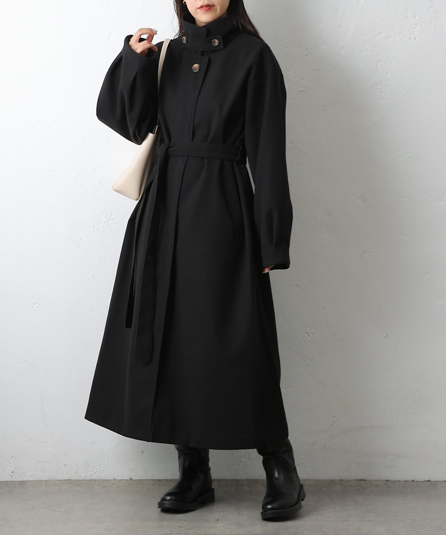 COLONY 2139(コロニー トゥーワンスリーナイン) 【リバイバル】ベルト付ボリューム袖ステンカラーコート