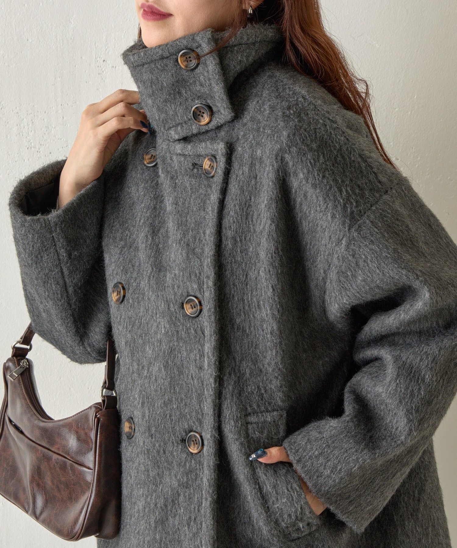 COLONY 2139(コロニー トゥーワンスリーナイン) シャギースタンドカラーコート