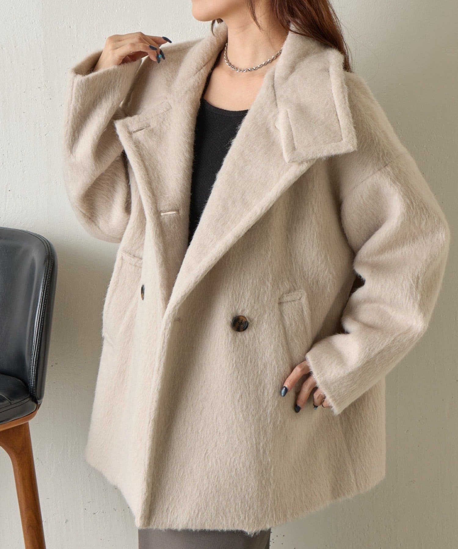 COLONY 2139(コロニー トゥーワンスリーナイン) シャギースタンドカラーコート