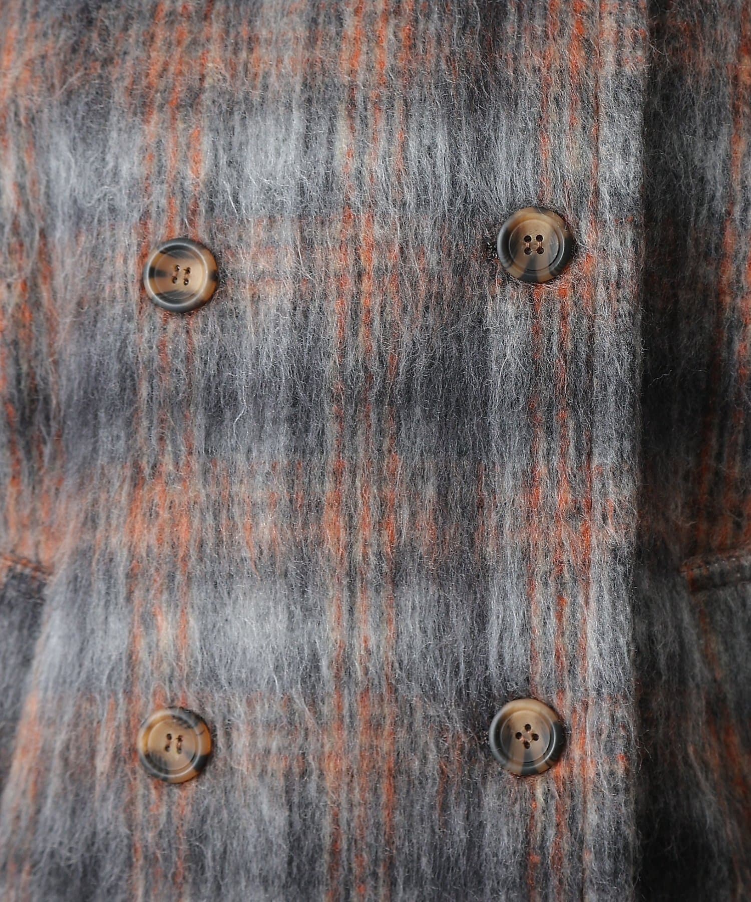 COLONY 2139(コロニー トゥーワンスリーナイン) シャギーチェックスタンドカラーコート