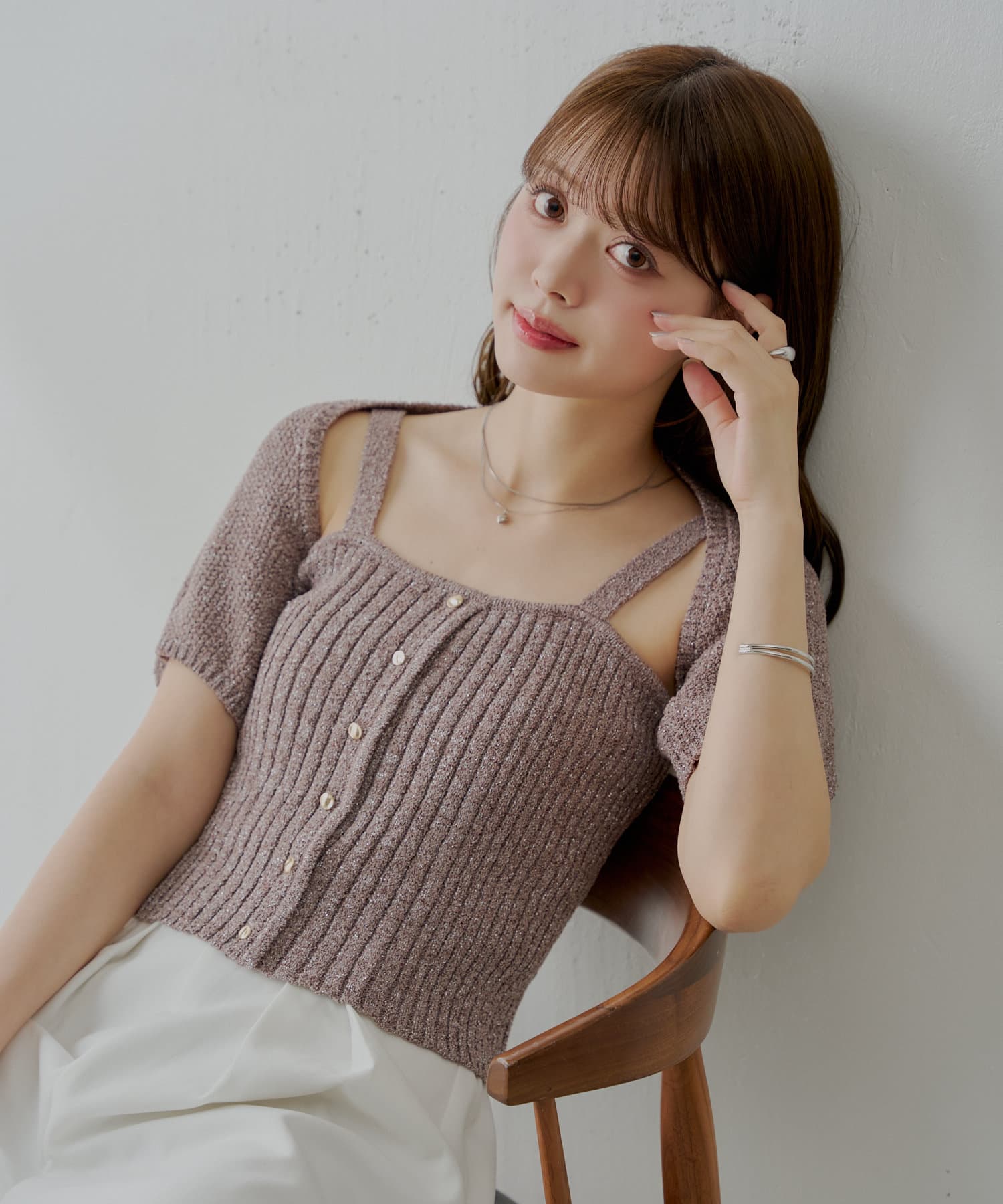 Chico(チコ) 【SET ITEM】フロントボタンキャミ+ボレロセット