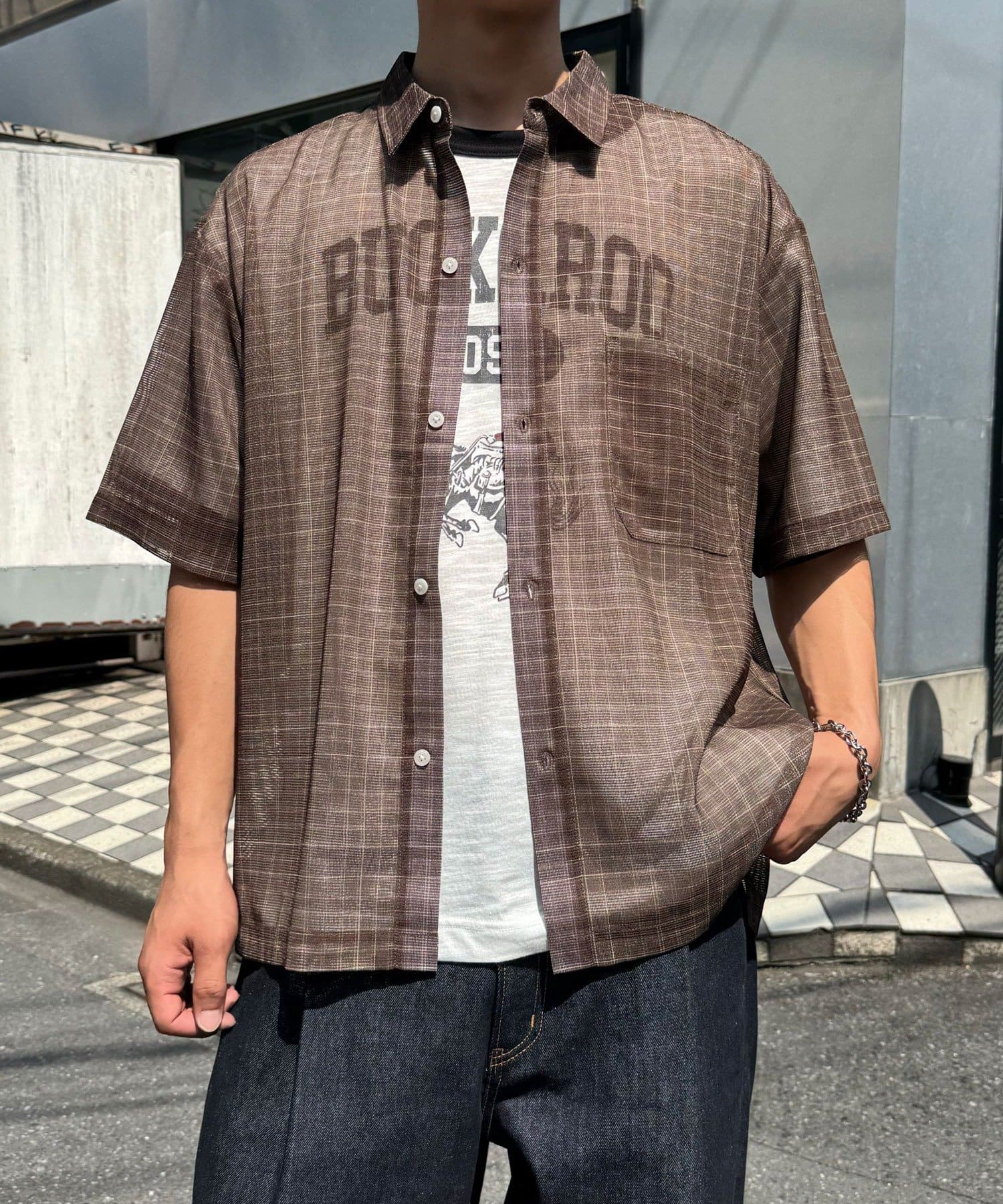 CIAOPANIC(チャオパニック) メッシュアソート柄ショートスリーブシャツ