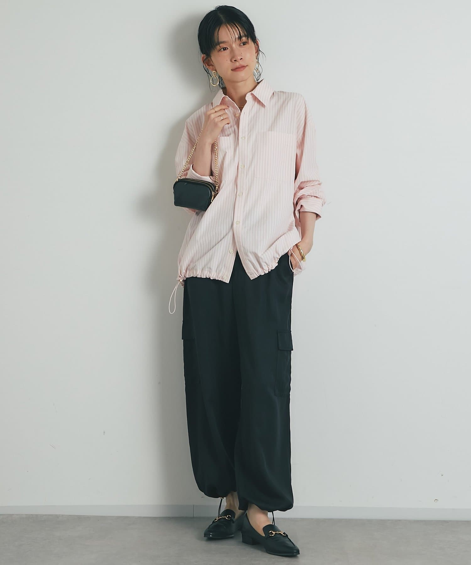 un dix cors(アンディコール) 《大人カジュアルに》裾ドロストストライプシャツ