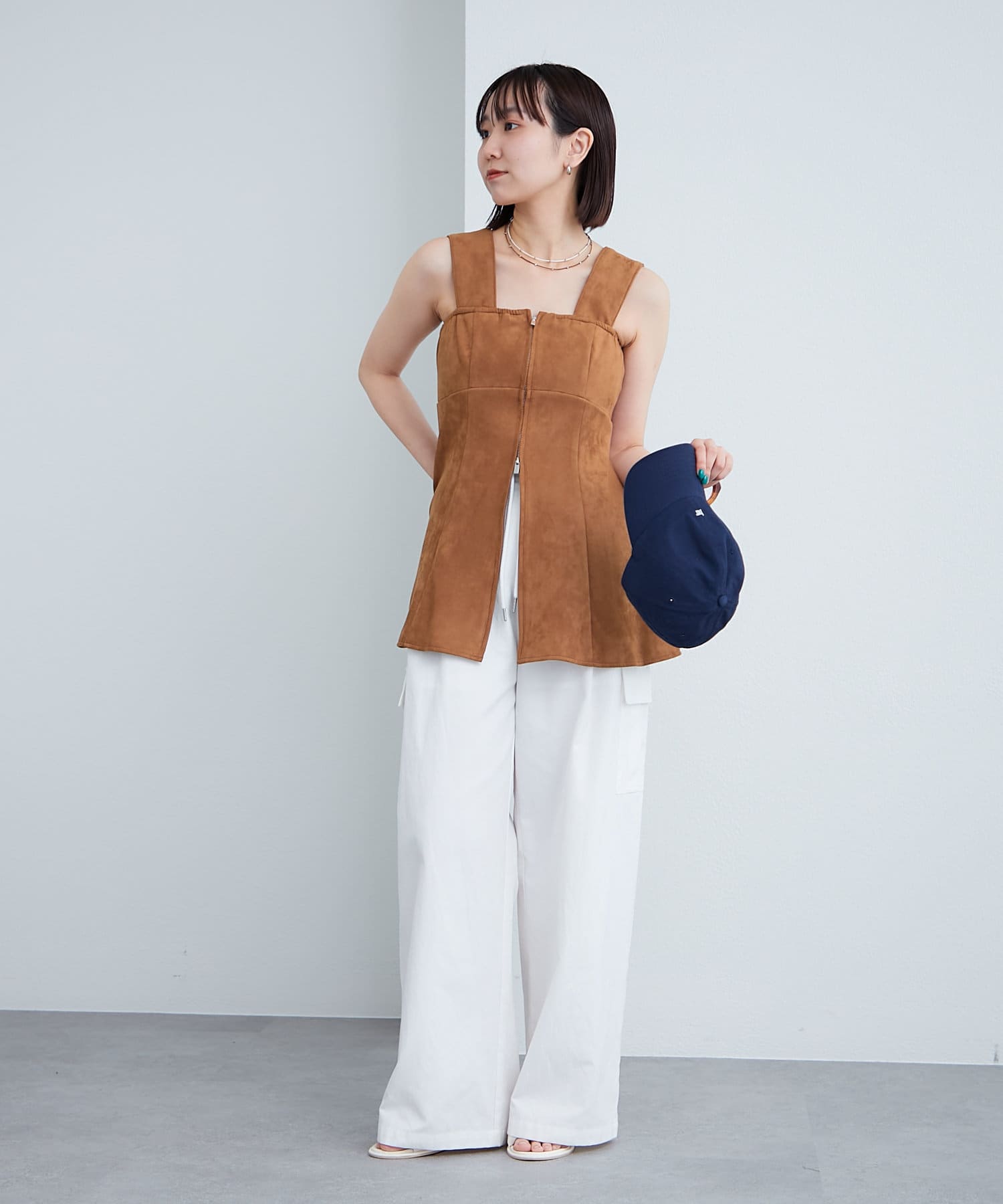 mystic(ミスティック) フェイクスウェードペプラムビスチェ