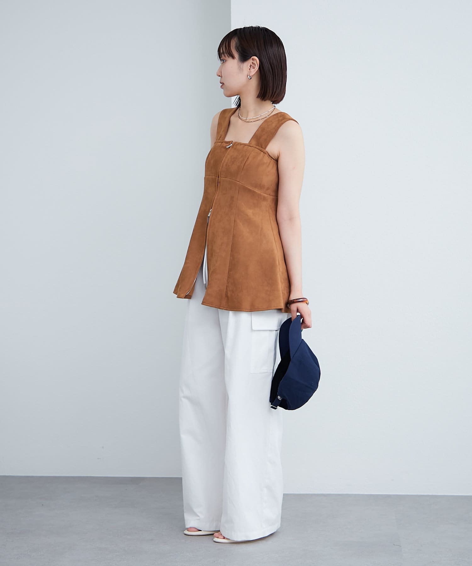 mystic(ミスティック) フェイクスウェードペプラムビスチェ